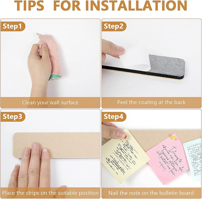 5 Pack Felt Pin Board Bar Strips Bulletin Board - Image 3