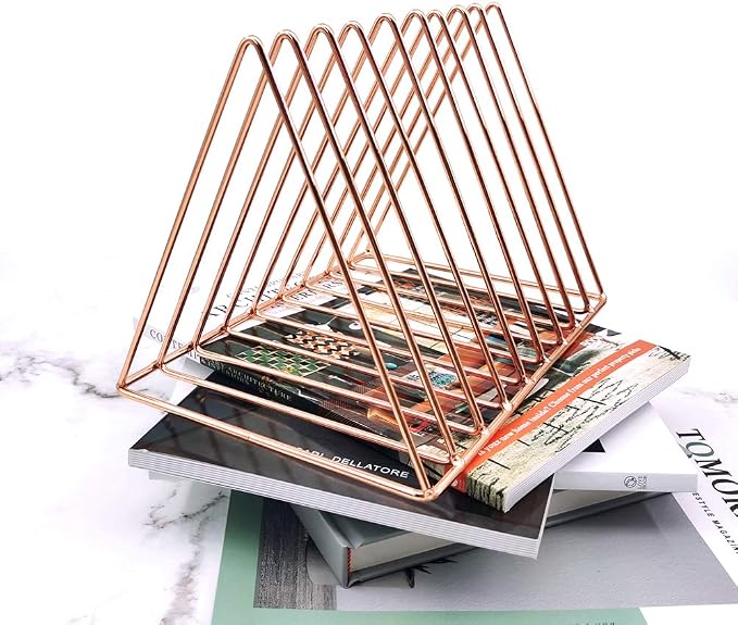 EASEPRES 9 Slot Magazine Rack Book Record Holder, Desktop Iron Storage Rack - Image 3