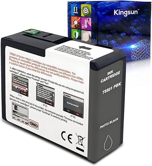 T850 Ink Cartridge T8501 T850100 Remanufactured Work for SureColor P800 (1-Pack, Photo Black)-DeskLoop Office