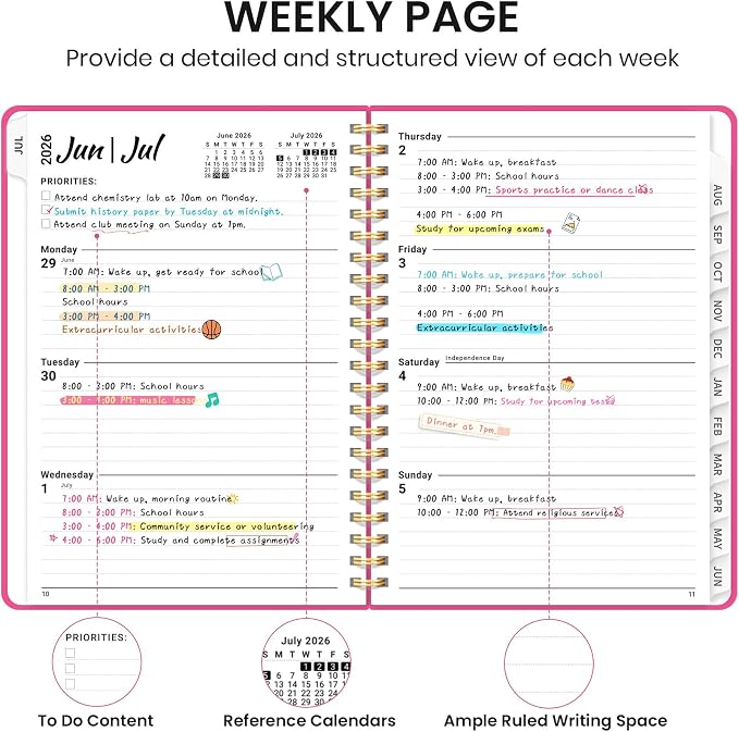 Planner 2026-2027 for Women & Men, Academic Monthly and Weekly Calendar Planner - Image 3