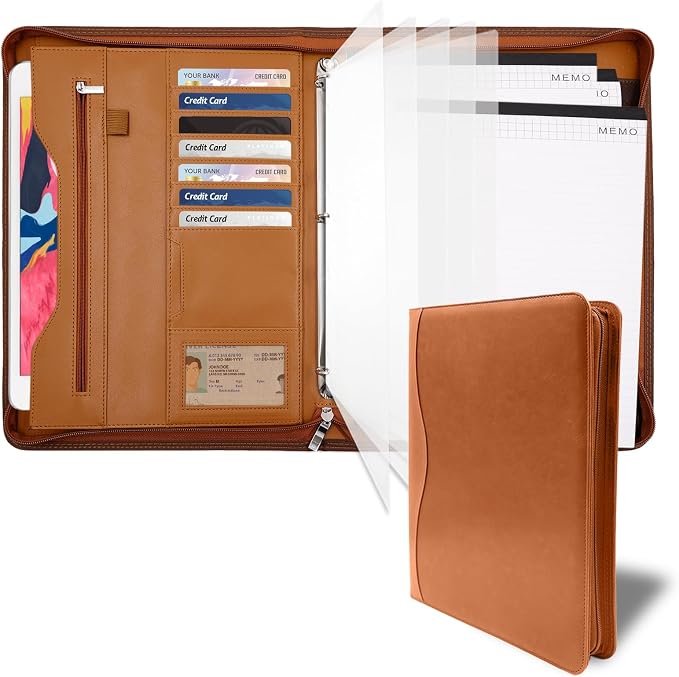 Padfolio Portfolio Folder Binder-Organizer Planner Notebook Zippered Portfolio by Sbrinnaliao
