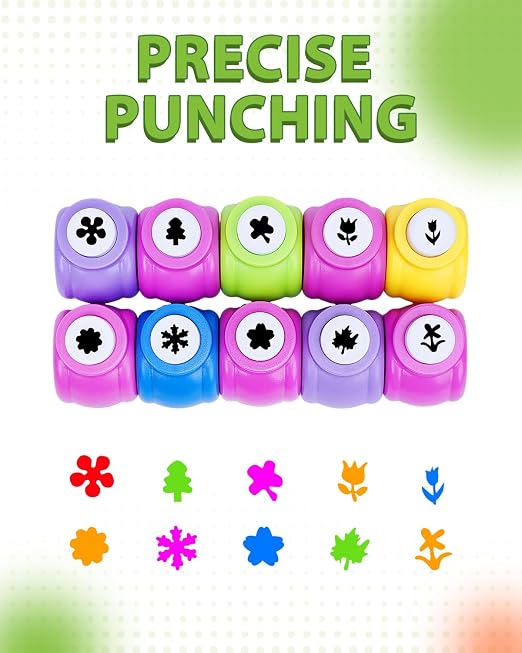 UCEC 10PCS Flower Hole Punch for Kids, Paper Punch Shapes for Crafting - Image 7