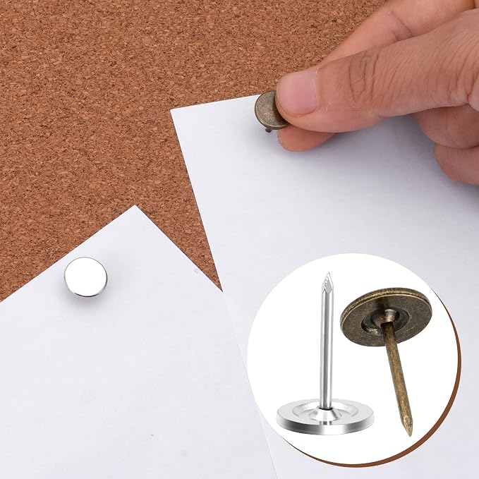 120pcs Flat Head Thumb Tacks for Wall, Heavy Duty Upholstery Push Pins - Image 4