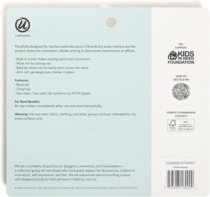 U Brands Fine Tip Dry Erase Markers - Image 2