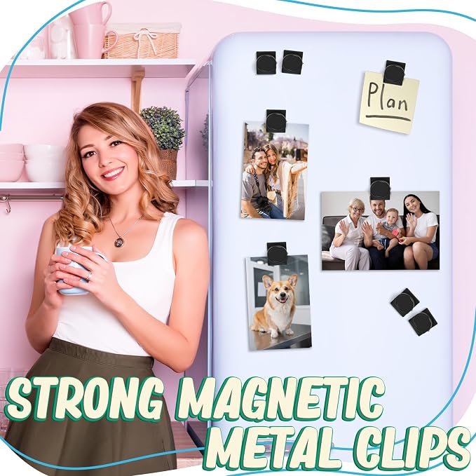 VNDUEEY Black Magnetic Clips, Refrigerator Magnet Clips - Image 3