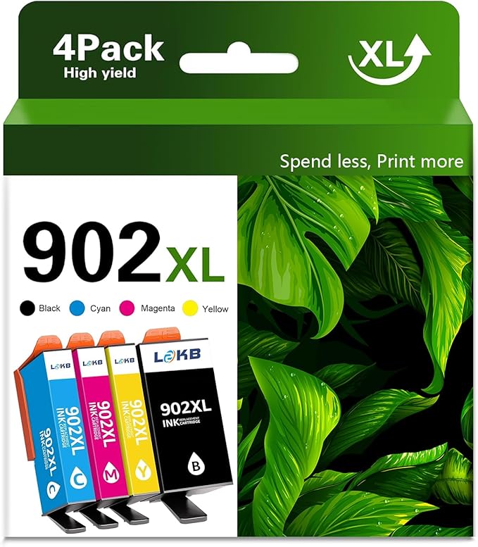 902XL Ink Compatible Ink Cartridge Replacement for 902 XL 902XL (4 Combo Pack) to use with Officejet Pro 6978 6968 6974 6975 6960 Officejet 6951 6954 6956 6958 Printers-DeskLoop Office