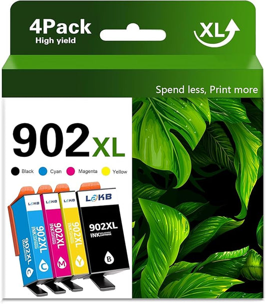 902XL Ink Compatible Ink Cartridge Replacement for 902 XL 902XL (4 Combo Pack) to use with Officejet Pro 6978 6968 6974 6975 6960 Officejet 6951 6954 6956 6958 Printers-DeskLoop Office