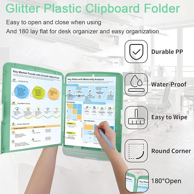 SFLHHDM Clipboard with Storage, Storage Clipboard with Pen Holder, A4 Binder - Image 5