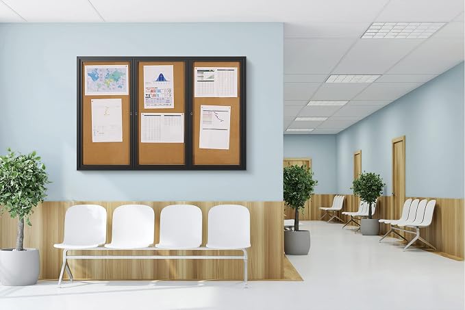 INNOVART Enclosed Bulletin Board 72”x48”, Lockable Cork Noticeboard - Image 8