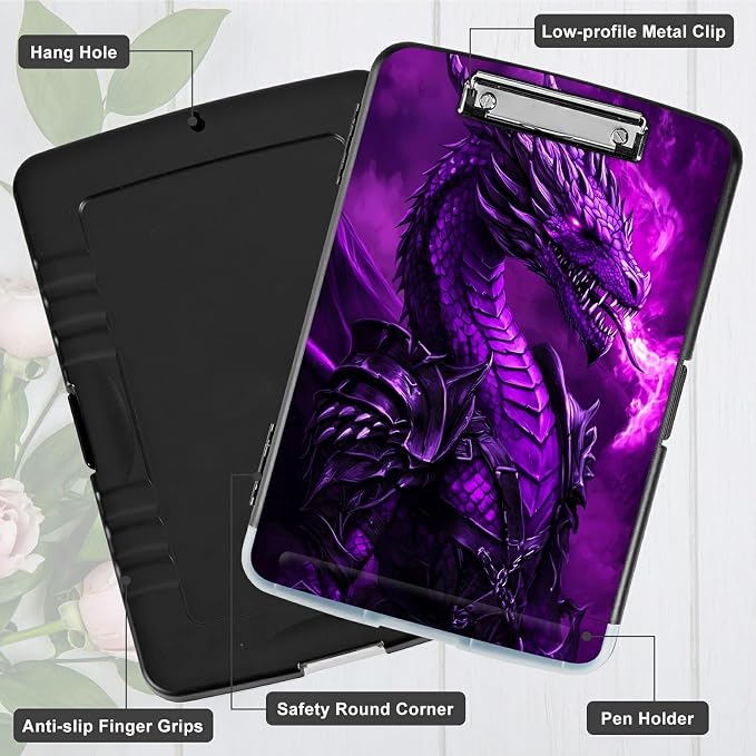 Purple Flaming Dragon A4 Clipboard - Image 5