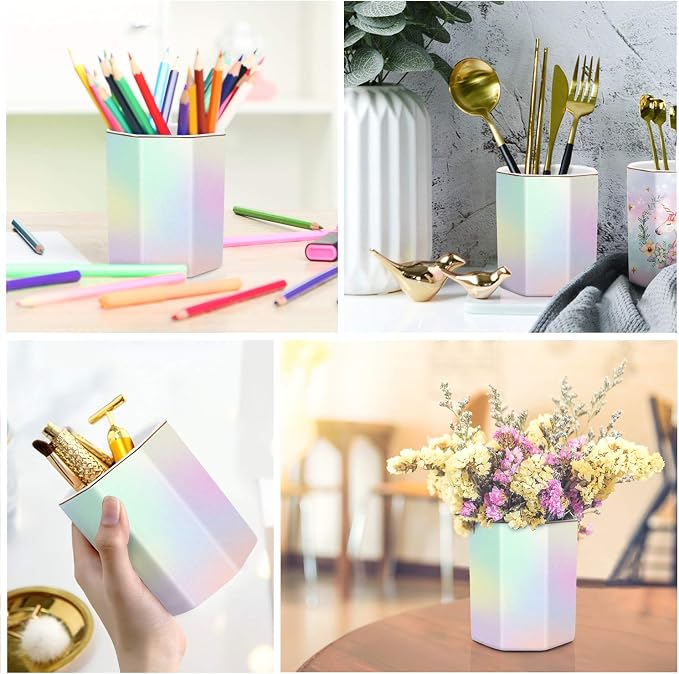 Pen Holder for Desk, Pencil Cup Holder Desktop Stationery Makeup Brush - Image 3