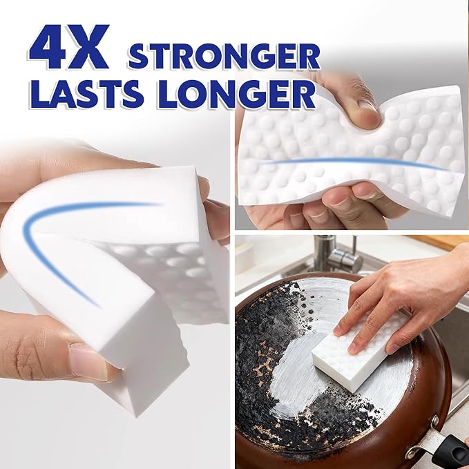 Magic Sponge Eraser, 30 Pack 4X Density Melamine Sponge | GRS Certified - Image 3