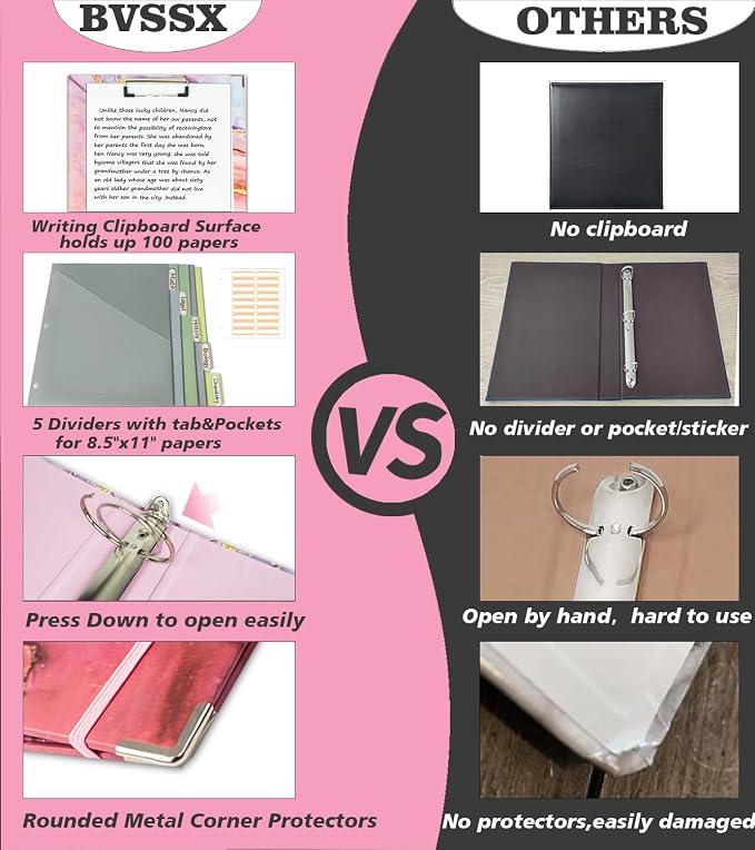 3 Ring Binder 2 Inch, Three Ring Binders Organizer - Image 3