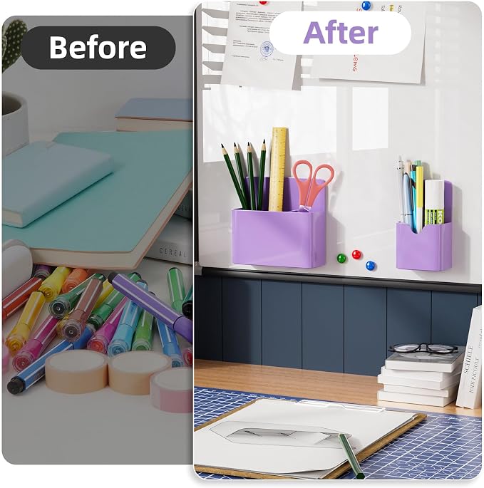 Marbrasse Magnetic Dry Erase Marker Holder, Pen and Eraser Holder - Image 3