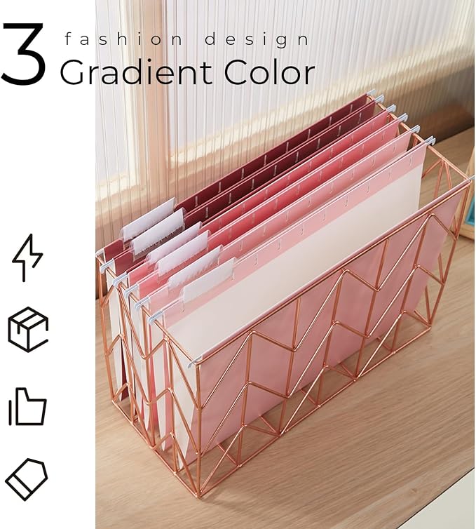 Y YOMA 18 Pack Gradient Hanging File Folders Letter Size Decorative Hanging - Image 4