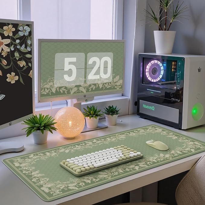 iCasso Floral Desk Mat for Keyboard and Mouse, Cute Gaming Mouse Pad XXL - Image 7