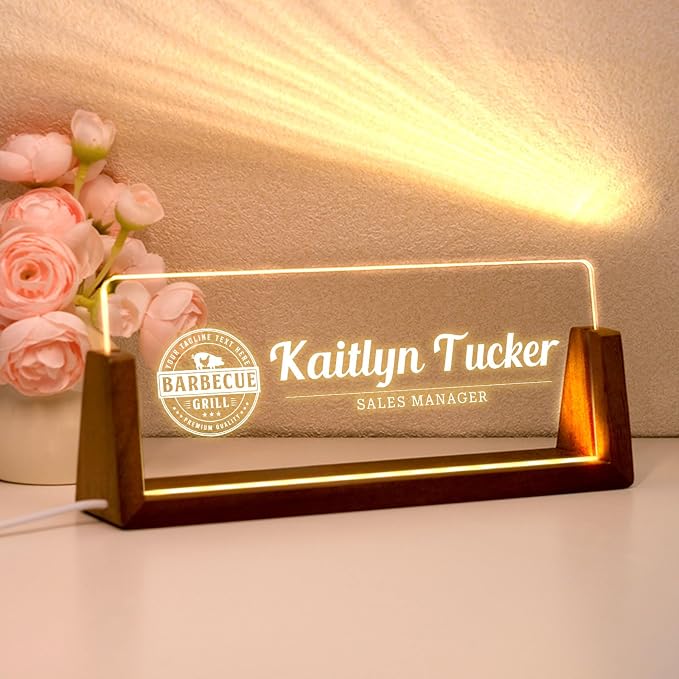 Desk Name Plate Personalized, Custom Office Light Up Name Plate - Image 8