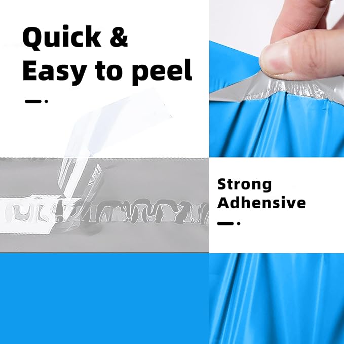 POLYSELLS 100 pcs 7.5x10.5 Inches Blue Poly Mailers Shipping Envelopes - Image 3