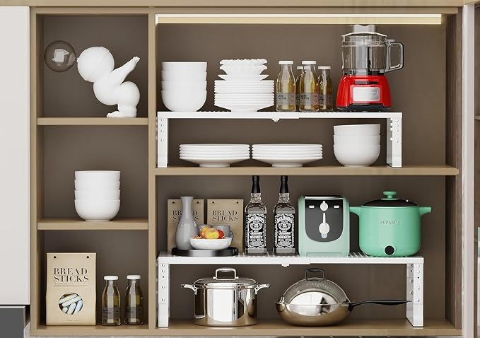Jojocross Expandable Cabinet Shelf Organizer Storage Spice Rack Shelves - Image 3