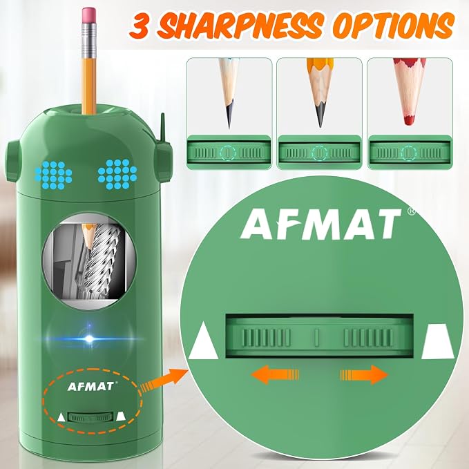 AFMAT Electric Pencil Sharpener, Fully Automatic Colored Pencil Sharpener - Image 4