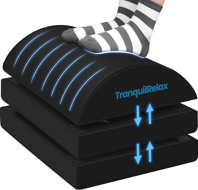TranquilRelax Foot Rest for Under Desk at Work, Gaming Accessories Foot Stool by Unknown