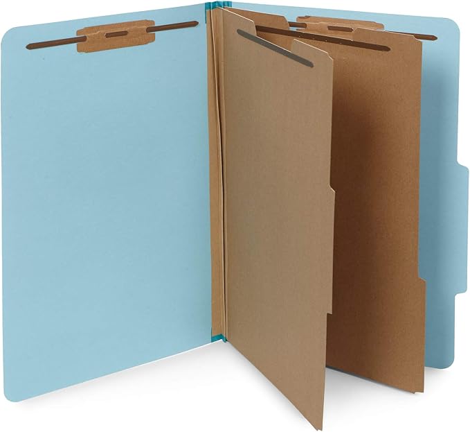 10 Blue Legal Size Classification Folders by BlueSummitSupplies