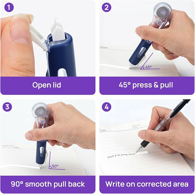 19.69ft Correction Tape Pens, Dry Instantly Correction Tape, Smooth Application - Image 3