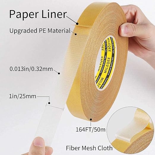 MILEQEE 2Pack Double Sided Tape Heavy Duty, 1in x 164FT, Extra Large Universal - Image 2