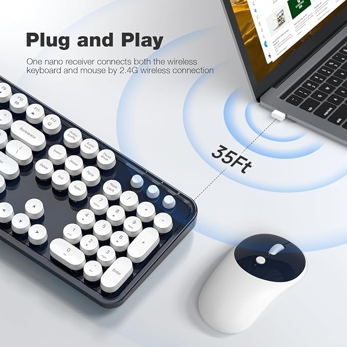 MOFII Wireless Keyboard and Mouse Combo, Computer Full Size 2.4G Plug and Play - Image 2