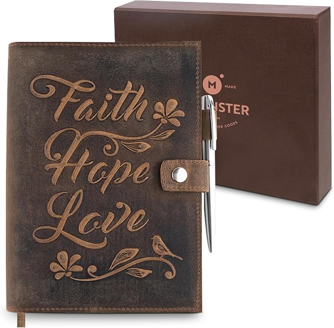 moonster Leather Journal Refillable Notebook – Vintage Handmade Leather Bound by MoonsterHandmadeLeather