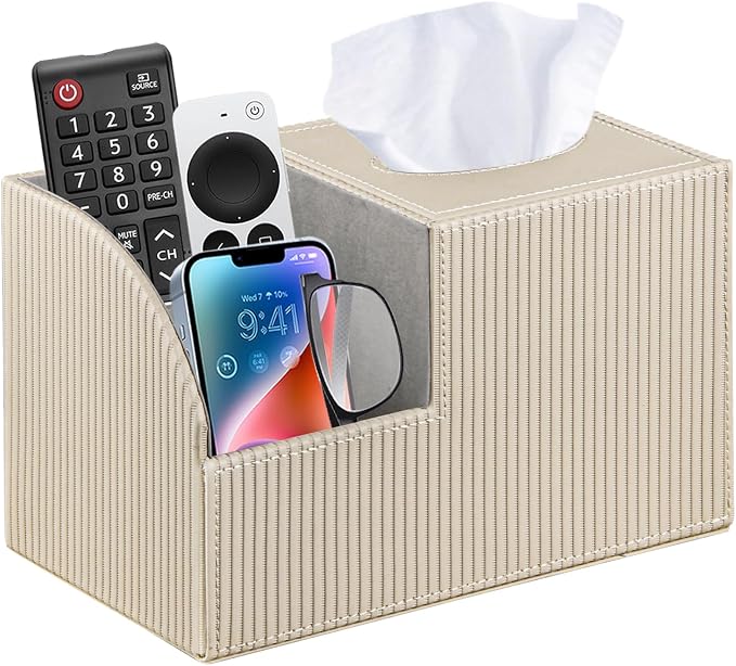 PU Leather Square Tissue Box Cover by BLIENCE