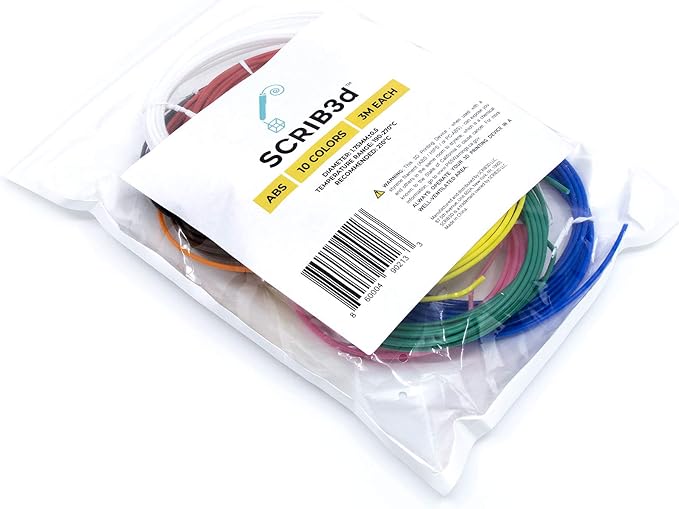 SCRIB3D 3D Printing Pen ABS Plastic Filament Refill Pack, Filament- 10 Pack - - Image 2