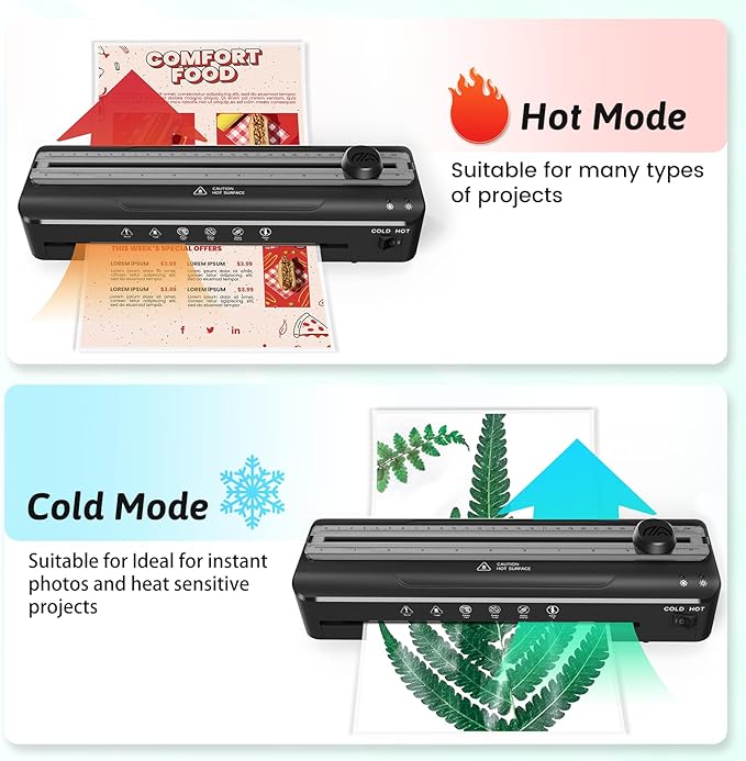 Laminator Machine 9 Inch Laminating Machine - A4 Cold Thermal Laminator Machine with Laminating Sheets, 8.5 x11 Personal Laminators for Teachers 90s Warm up, A4/A5/A6 Laminators for School Home-DeskLoop Office