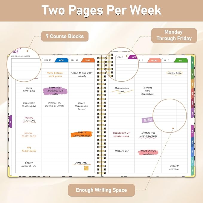 Teacher Planner 2026-2027, Jul 2026-Jun 2027 Academic Year, 8.5" x 11" Lesson - Image 4