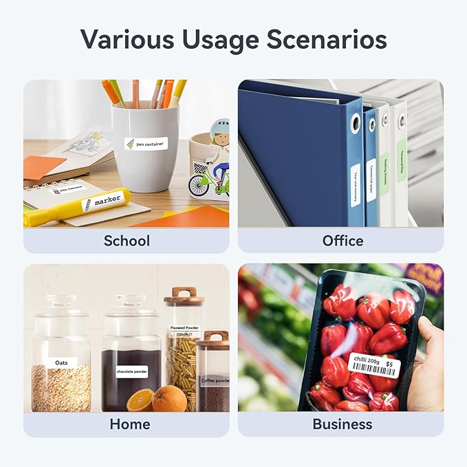 NIIMBOT D110 Upgraded Version Mini Label Maker Machine with Tape, Portable Bluetooth Thermal Printer, Sticker Labeler with Multiple Templates for Office Organization Home Kitchen School, Blue-DeskLoop Office