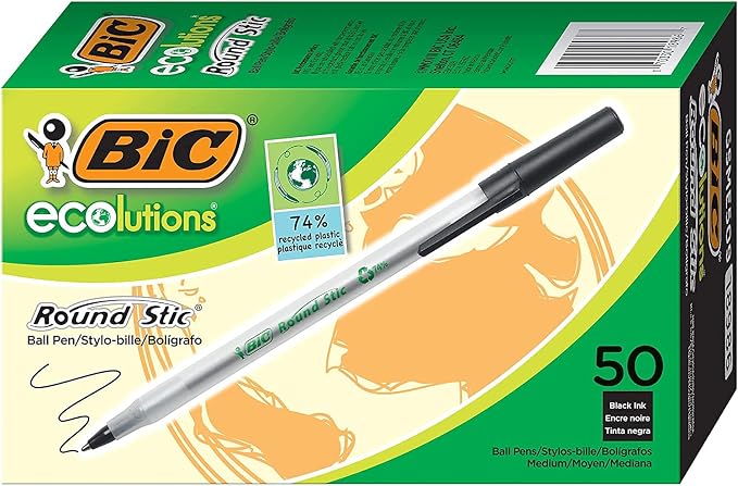 BIC Ecolutions Round Stic Ballpoint Pen, Medium Point, - Image 4