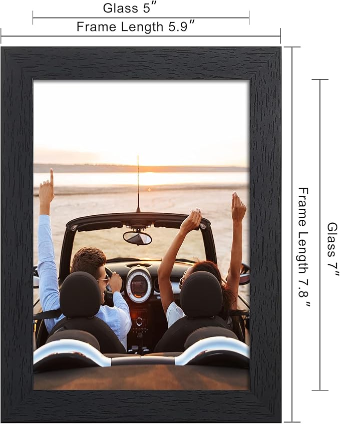 ELSKER&HOME 5x7 Picture Frame Black Set of 6 Glass | Multi Photo Frames Collage - Image 4