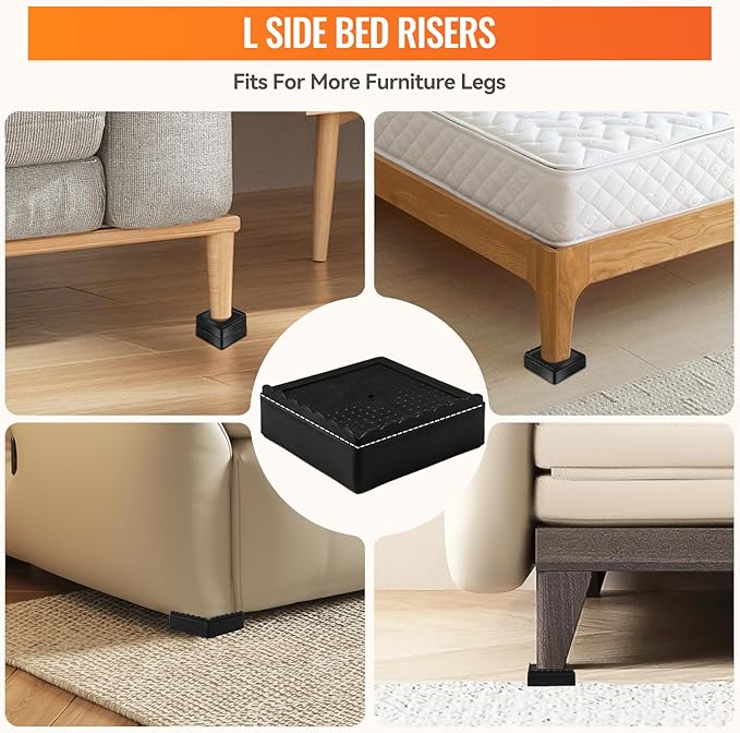 Furniture Risers, 8 Pack Bed Risers - Image 3