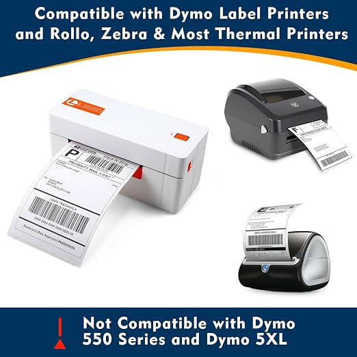 L LIKED 3300 PCS 4"x6" Direct Thermal Shipping Labels, Perforated White & - Image 8