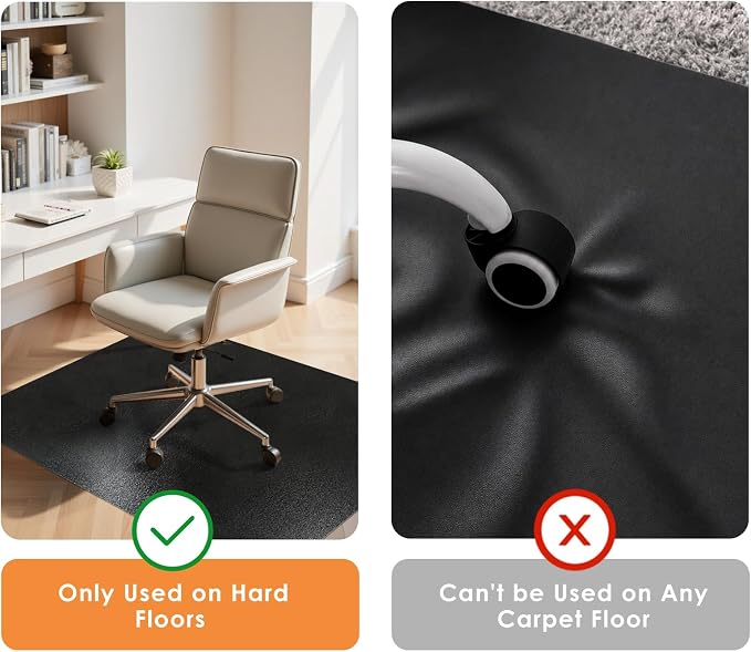 Kuyal Chair mat for Hardwood Floor 46 x 53 inches Rectangle Floor Mats - Image 4