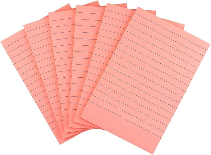 Early Buy 6 Pads Lined Sticky Notes with Lines 4x6 Self-Stick Notes Bright Color Sticky Notes, 45 Sheets/Pad (Pink)-DeskLoop Office