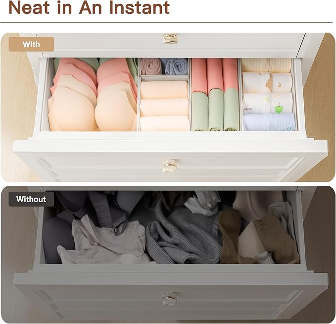 Criusia Drawer Organizer Clothes, 10 Pack Dresser Organizer - Image 5