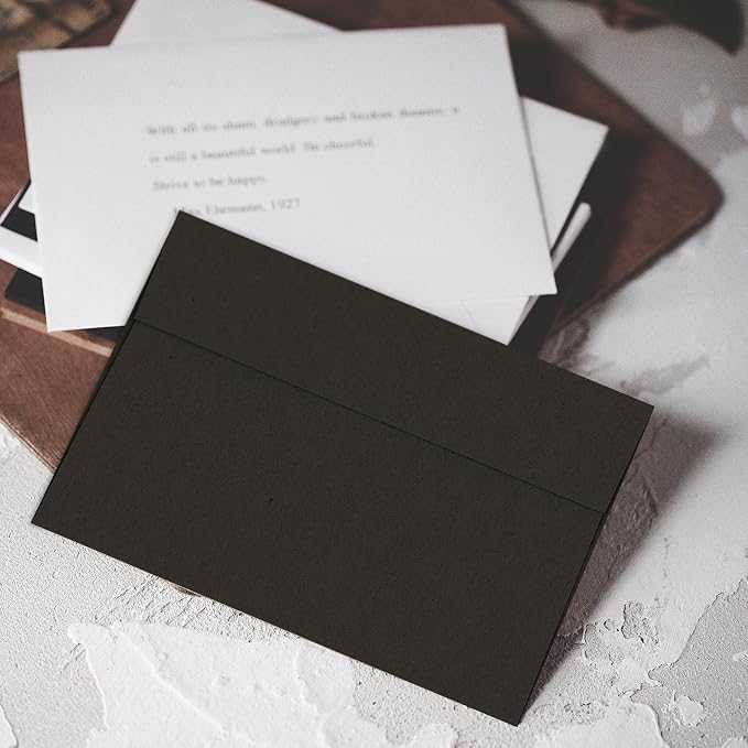 A7 Black Envelopes 100 Pack, Goefun Self Seal Printable Envelopes - Image 3