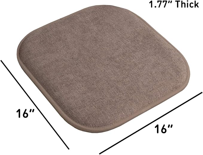Sweet Home Collection Chair Cushion Memory Foam Pads Honeycomb Pattern Slip Non - Image 4