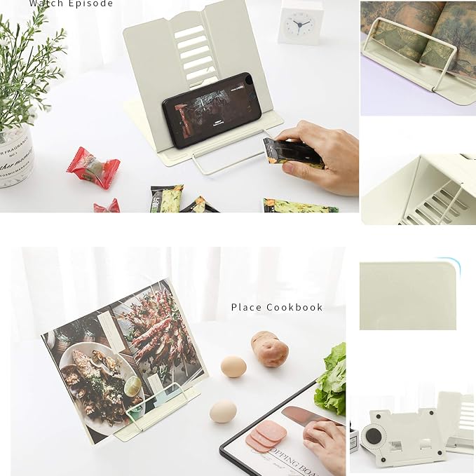 MSDADA Book Stand Metal Reading Rest Book Holder Adjustable Cookbook Documents - Image 6