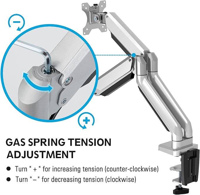 MOUNTUP Dual Monitor Desk Mount, Die-Cast Aluminum Fully Adjustable Double Monitor Arm with Gas Spring, Computer Monitor Stand Fits 2 Screen 17 to 32 inch - Each Arm Holds 3.3-17.6LBS, MU0024-DeskLoop Office