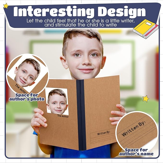 Henoyso 20 Pcs Primary Composition Notebook 9 3/4 x 7 1/2 Inch Kids Journal, Back to School Supplies, K-2 Primary Writing Notebook for Kids Student Draw and Write Story Journal (Jewel Tone Color)-DeskLoop Office