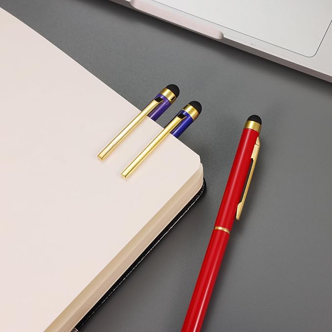 15 Pack Stylus Pens for Touch Screens Stylus Pen Compatible with Phone Tablets Kindle and Black Ink Ballpoint Pens-2 in 1 Stylists pens for Touch Screens (Gold)-DeskLoop Office