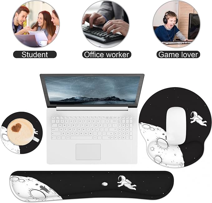 Ergonomic Mouse Pad with Wrist Rest and Keyboard Wrist Rest, Mousepad and Wrist - Image 8