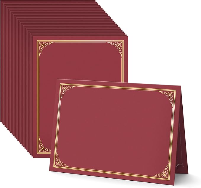 BELLE KR® Red Certificate Holders 8.5 x 11, Documents and Diplomas by BELLEKR